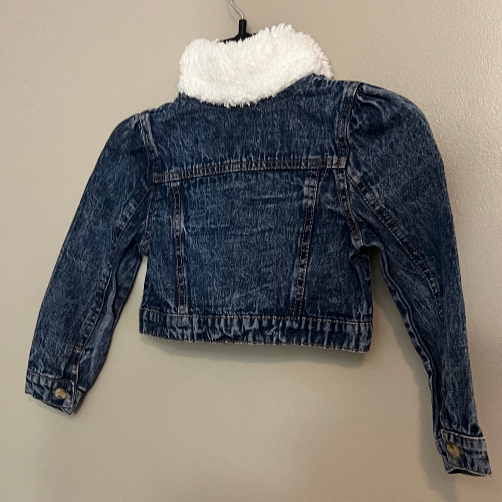 Daisy Fuentes Blue Jean Jacket with Floral Detail - Picture 3 of 4